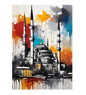 Renkli Fon Cami Tasarım Mdf Tablo