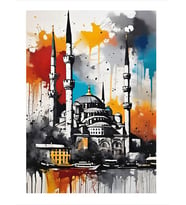 Renkli Fon Cami Tasarım Mdf Tablo
