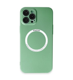 Iphone 12 Pro Kılıf Magneticsafe Lens Silikon - Yeşil