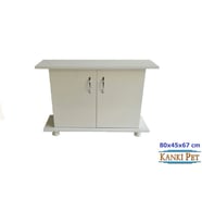 Kanki Pet 80 Cm MDF Lüks düz Akvaryum Beyaz Sehpa 80x45x67 cm