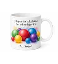 İsimli Terapi Topu Desenli Ergoterapi Kupası Hediye Kupa Bardak Özel Tasarım