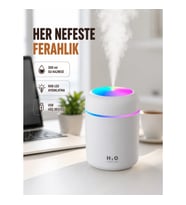 Mey İthalat® ABS Gövdeli 300ml USB Nemlendirici – Beyaz, Gri, Pembe Renk
