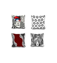 Kırlent Kılıfı 4lu Dijital Baskılı Afro Woman Desen Baskılı Renkli 40x40 (Çok Renkli)