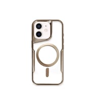 Newface Apple iPhone 12 Kılıf Boyi Magsafe Silikon Kapak - Kahverengi