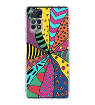 PrintiFy Xiaomi Redmi Note 11 Pro ile Uyumlu 1mm Slim Fit Retro Renkler 4 Baskılı Şeffaf  Kılıf