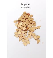 Oya Abiye Bileklik Kolye Pleksi Metalik Plastik Pul Altın Renk 24 gram 225 adet - BNC553