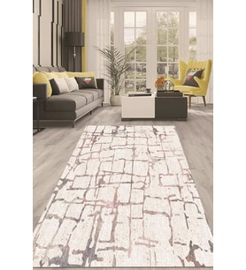Dijital Kaymaz Taban Yıkanabilir Modern Renkli Salon Halısı Mutfak Halısı Yolluk ND-HT-392 (Krem)