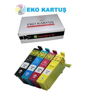 Eko Kartuş Epson Workforce Pro WF-7015 (T1291-T1292-T1293-T1294) Set Muadil Kartuş