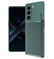 Newface İnfinix Hot 50 4G Kılıf Auto Focus Karbon Kapak - Koyu Yeşil