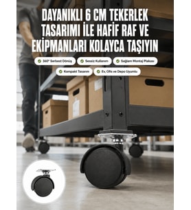 6 cm Döner Kilitsiz Ayak Tek Parça
