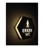 Honeycomb Serisi Işıklı Erkek Wc Ve Kadın Wc Yönlendirme Seti