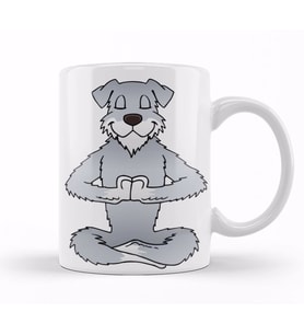 Schnauzer Namaste Yoga Kupa Bardak Porselen