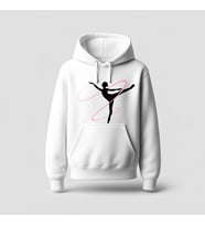 Gymnastic Girl Hoodie Sweatshirt (Beyaz)