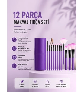 12'li Makyaj Fırça Seti Yumuşak Kıllı Profesyonel Kullanıma Uygun