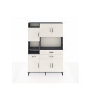 Arges Gardrop 9 Raflı 3 Çekmeceli 6 Kapaklı 132x30x195 Antrasit-Aytaşı