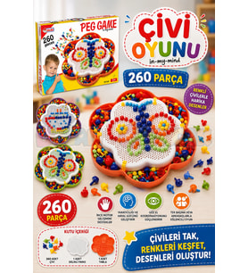 Çivi Oyunu (260 Parça) - Lego Setleri - Çivi Lego - Resim Oyunu - Mozaik Oyunu