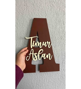 ÇOCUK VE BEBEK ODASI KAPI VE DUVAR SÜSÜ İSİMLİ PANO