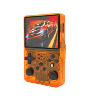 ScHitec 3.5 Inç OTG Çıkışlı Taşınabilir Retro Oyun Konsolu 15000+ Oyunlu El Atari Şeffaf Turuncu R36S