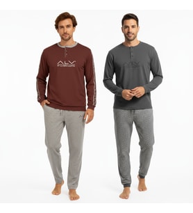Erkek Pamuklu 2 Adet 2'li Pijama Takımı BB2223