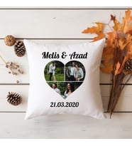 Kalp Model 3 Fotoğraflı Kişiye Özel Yastık