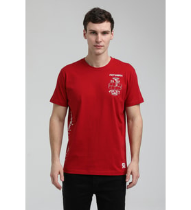 Bisiklet Yaka Bordo Slim Fit Tişört 23SSM20299