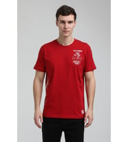 Bisiklet Yaka Bordo Slim Fit Tişört 23SSM20299