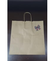 1 Adet Karton Poşet sade kraft, kurdeleli minimal premium 33x44cm