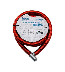 Kırmızı Motor Bisiklet Kilidi 22 mm x 200 cm