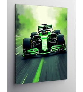 Kanvas Tablo Yeşil Formula 1 Aracı