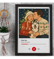 Spotify Kişiye Özel Kendin Tasarla İllüstrasyon / Yeni yıl hediyesi / Yılbaşı hediye / Özel hediye / tablo / çerçeveli poster (Beyaz)