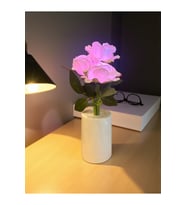 Güllü Dekoratif Led Işıklı Lamba 27x8 cm, şık ve aydınlatıcı dekorasyon ürünü (Krem)