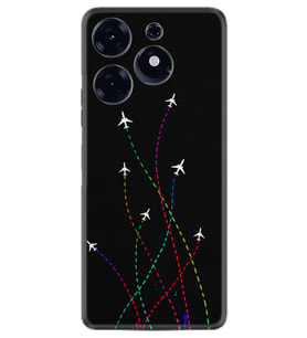 Tecno Spark 10 Pro Kılıf Silikon Desen Özel Seri Line Planet 1736
