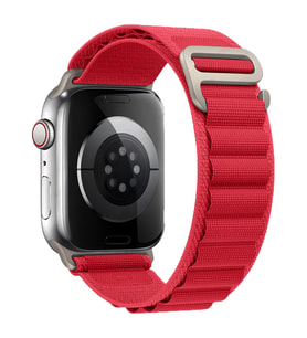 Apple Watch 10/11 42mm-38/40/41mm Kordon Naylon Mountain Band 74 2/3/4/5/6/se/7/ (Kırmızı)
