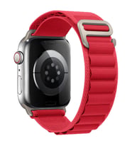 Apple Watch 10/11 42mm-38/40/41mm Kordon Naylon Mountain Band 74 2/3/4/5/6/se/7/ (Kırmızı)