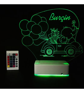 Çocuklara Özel Hediye 3D Fil ve Balonlar Dekoratif Led Lamba