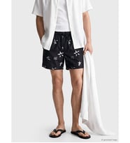 LCW SWIMWEAR Siyah Kısa Boy Baskılı Erkek Deniz Şortu