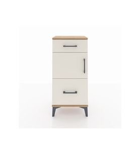 Arges Komodin Tek Raflı 2 Çekmeceli Tek Kapaklı 44x30x96 Çam-Aytaşı