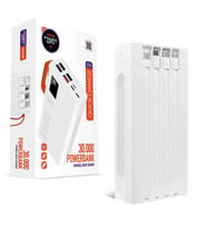 Powerway QC30S Dijital Göstergeli Powerbank 30000 Mah Kendinden Kablolu Orjinal Power Bank Güç İstasyonu