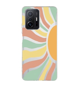 Redmi Mi 11T/Mi 11T Pro Uyumlu Güneş Desenli Şeffaf Telefon Kılıfı