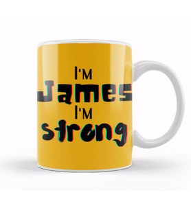 James Name Custom Design Gift Baby  Gift For Him Kupa Bardak Porselen