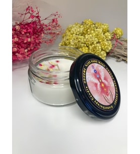 Çakra serisi Enerji Aromaterapi Kokulu çiçekli altın  otlu  Kavanoz Mum