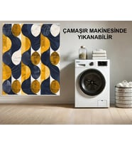 Makine Kaymaz Yıkanabilir Antrasit Geometrik Salon Halısı Mutfak Halısı Koridor Halısı Yolluk 2198