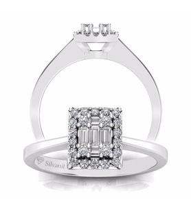 0,25 Karat Pırlantalı Baget Yüzük