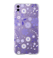 Huawei Honor 8c  Uyumlu Kapak Flowers Tasarımlı Şeffaf Silikon Kılıf