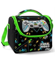 Coral High Siyah Fosforlu Yeşil Gamer Isı Yalıtımlı Beslenme Çantası - Erkek Çocuk