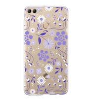Huawei Y9 2018 Uyumlu Kapak Flowers Tasarımlı Şeffaf Silikon Kılıf