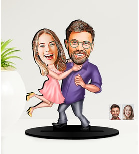 Kişiye Özel Karikatürlü  Sevgililer Günü Hediyesi   MDF Biblo