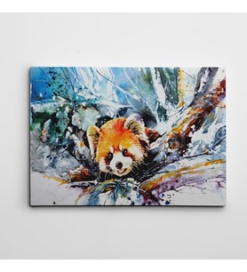 Kızıl Panda Suluboya Kanvas Tablo