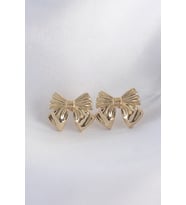 Pirinç Gold Renk Fiyonk Küpe (Karışık)
