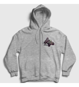 Presmono Unisex Gri Geep Gorillaz Fermuarlı Kapüşonlu Sweatshirt 402697tt (Gri)